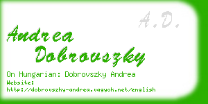 andrea dobrovszky business card